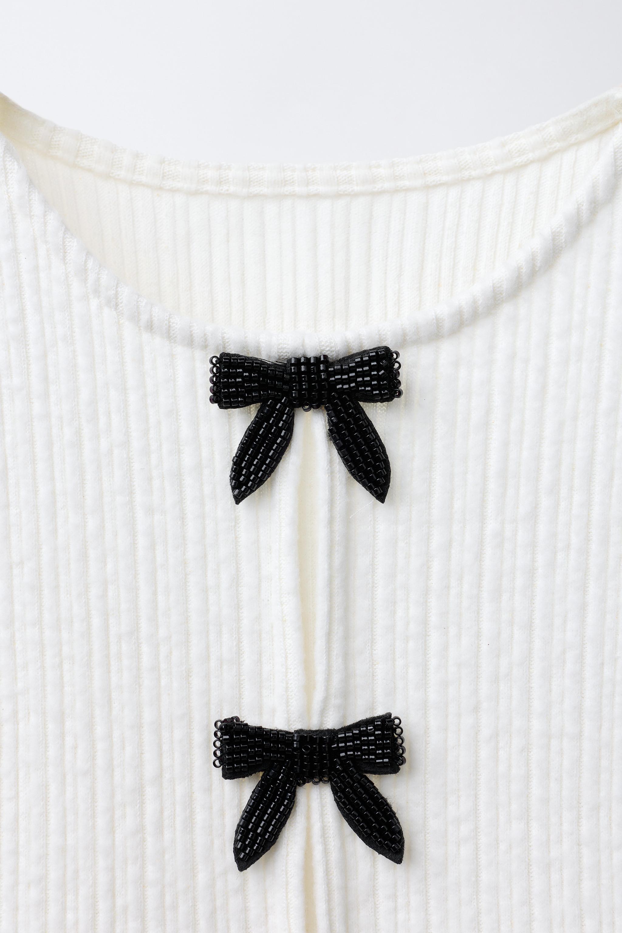 RIBBED SOFT TOUCH SHIRT WITH BOWS